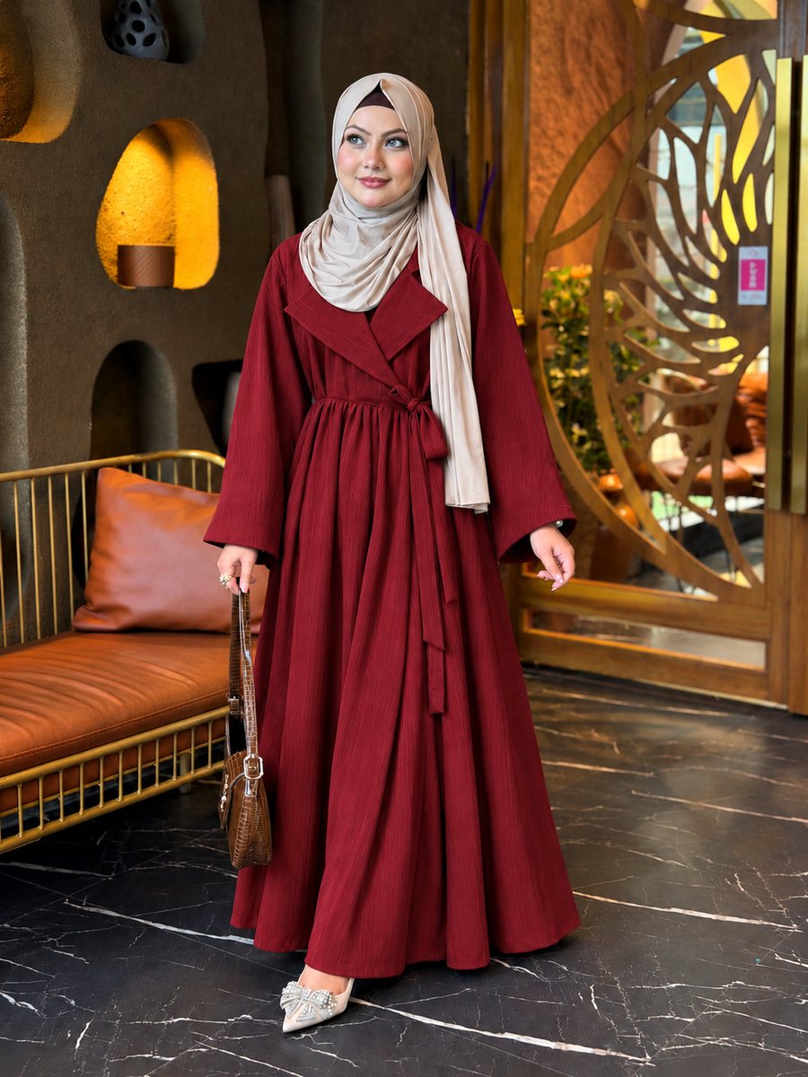 Rustelle Luxe Abaya — Maroon